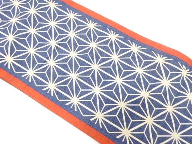 JAPANESE KIMONO / FUKURO OBI / ZENTSU / COTTON / WOVEN ASANOHA PATTERN